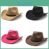 Pattern Vintage Cowboy Hat With Brim For Cultural Festivals And Outdoor Wear