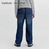 Balabala Boys' Fleece-Lined Straight-Leg Denim Jeans