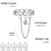Teamer Infinity Rings with Zircon Pendant Tassel Chain Women Stainless Steel Geometric Rings Couple Jewelry Gift Wholesale