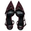 Zara Pu Fashionable Temperament Buckle Strap Pointed Toe High Heels Women High Heels Burgundy 13209410