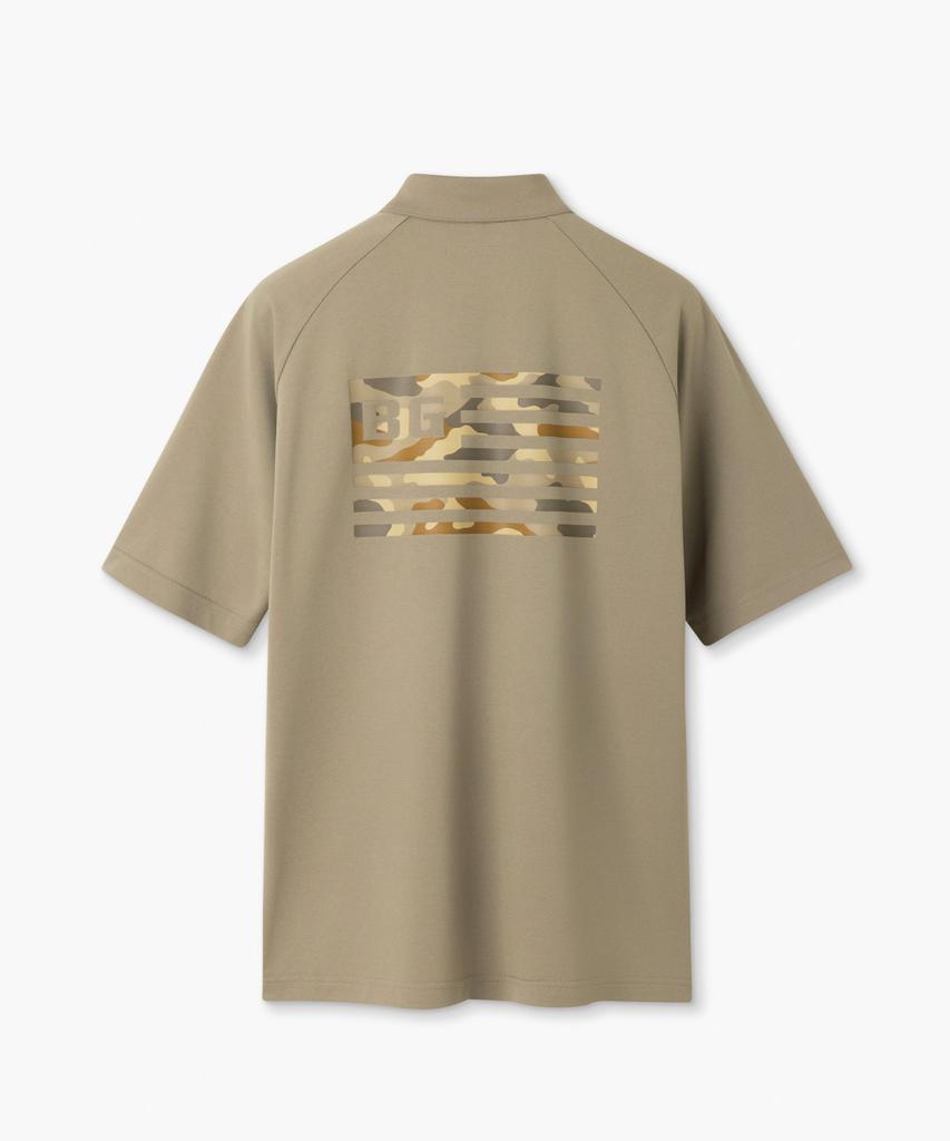 Beulipinggolpeu Men'S Flag Artwork Polo Shirt_Beige
