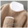 Men's 100% Pure Wool Ribbed Knit Sweater - Round Neck, Thickened, Casual Loose Fit for Autumn and Winter
