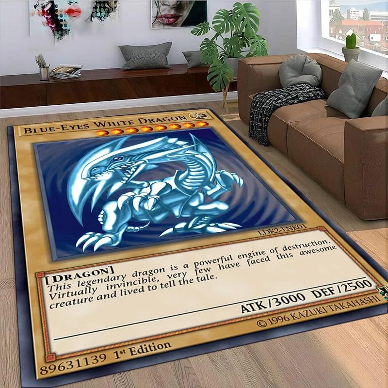 27 Stil Yu-Gi-Oh Karten Teppich für Wohnzimmer Heimdeko Schlafzimmer Bettseite Rutschfest Bereichsteppiche Maschinenwaschbare Fußmatte Türvorleger