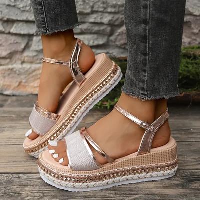 Women's Shoes   Buckle Strap Women's Sandals Fashion Peep Toe Casual Sandals Women Summer Plus Size Wedge Sandals