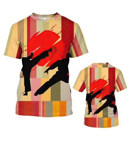 Korean Taekwondo Printed T-Shirt Men s Cool Graffiti Sports T-Shirt Fashion Novelty 2025 Summer XXS
