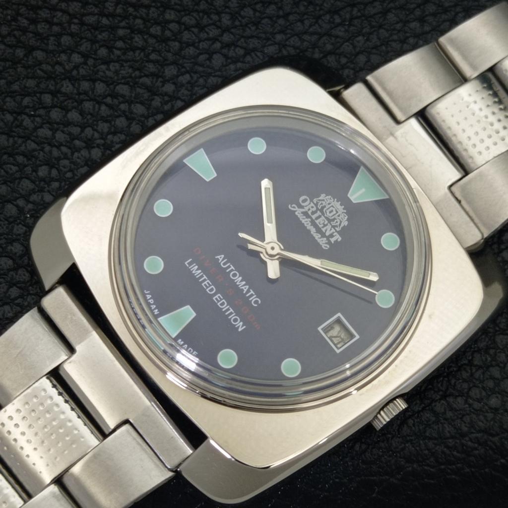 USED AUTOMATIC 46941 VINTAGE ORIENT JAPAN MENS BLUE COLOR DIAL WATCH A702232-5 R123-a702232