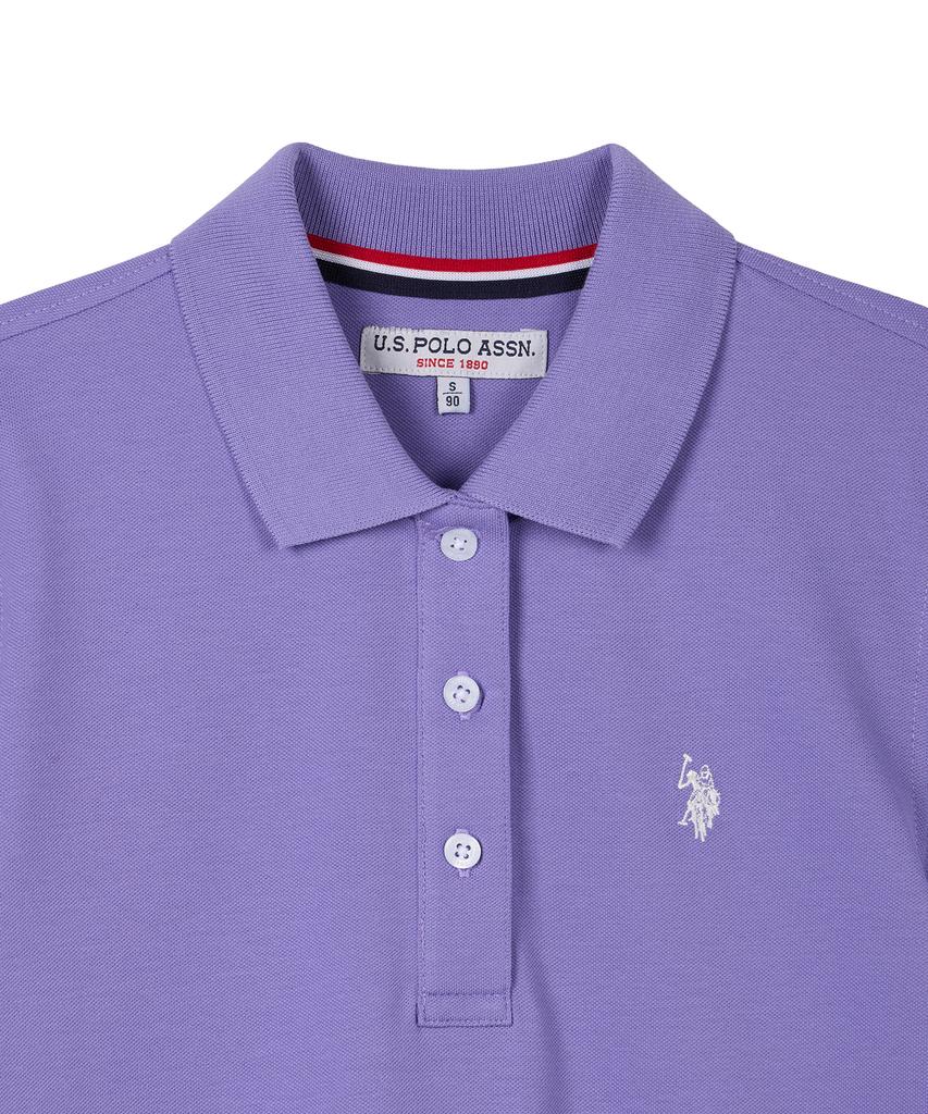 USPOLOASSN Cotton Blend Long Sleeve Collared T-Shirt_Lavender