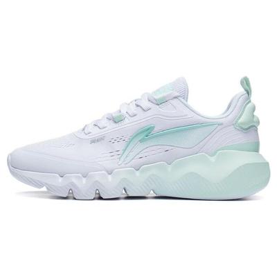 Li Ning Flex Bequeme Lässige Rutschfeste Abriebfeste Low-Top Sportschuhe Damen Sneaker Weiß Blau AGLT114-3