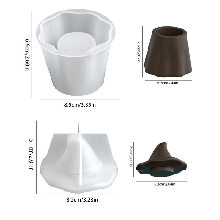 Specter Shape Silicone Mold Easy Releasing Silicone Molds with Lid for Crafting Decorative Containers and Candle Holders