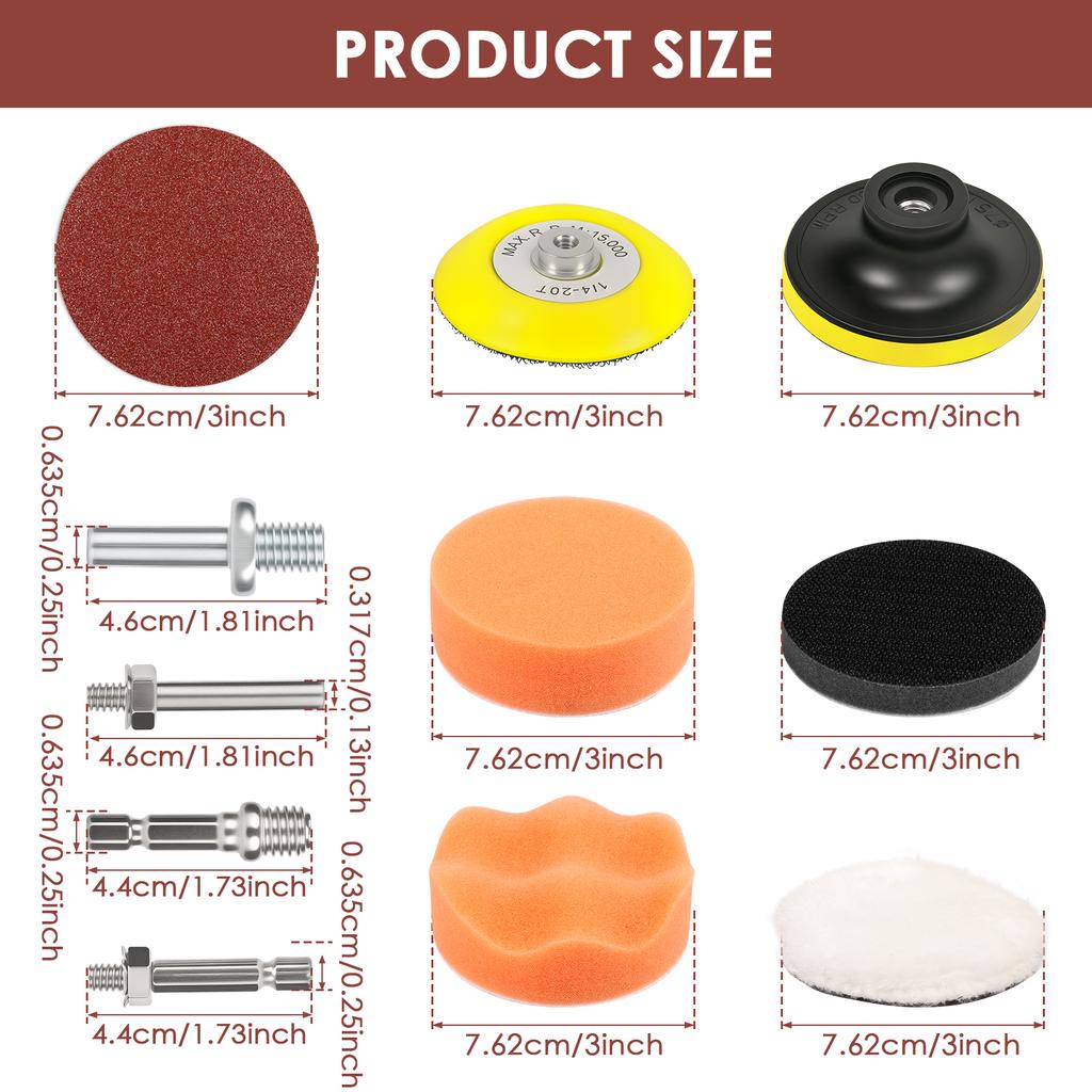 25/50/75mm Sanding Disc 1"2" 3inch 60-10000 Grit Polishing Sandpaper Assortment for Drill Grinder Rotary Tools Die Grinder Wood