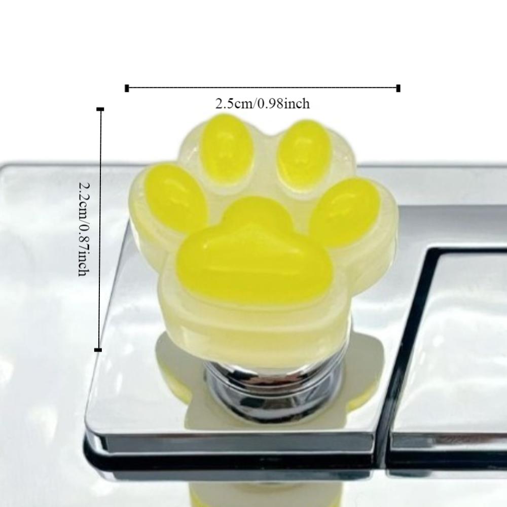Cat Paw Luminous Toilet Press Cute Water Press Flush Button Auxiliary Device Toilet Button  Women