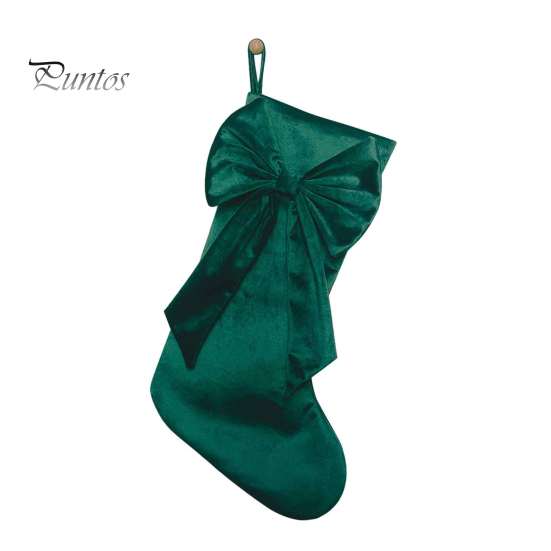 Reusable Fabric Stockings Velvet Christmas with Decorative Bow, Large Xmas Hanging Gift Holders Socks for Fireplace, Mantel, Tree, Holiday Party Decor