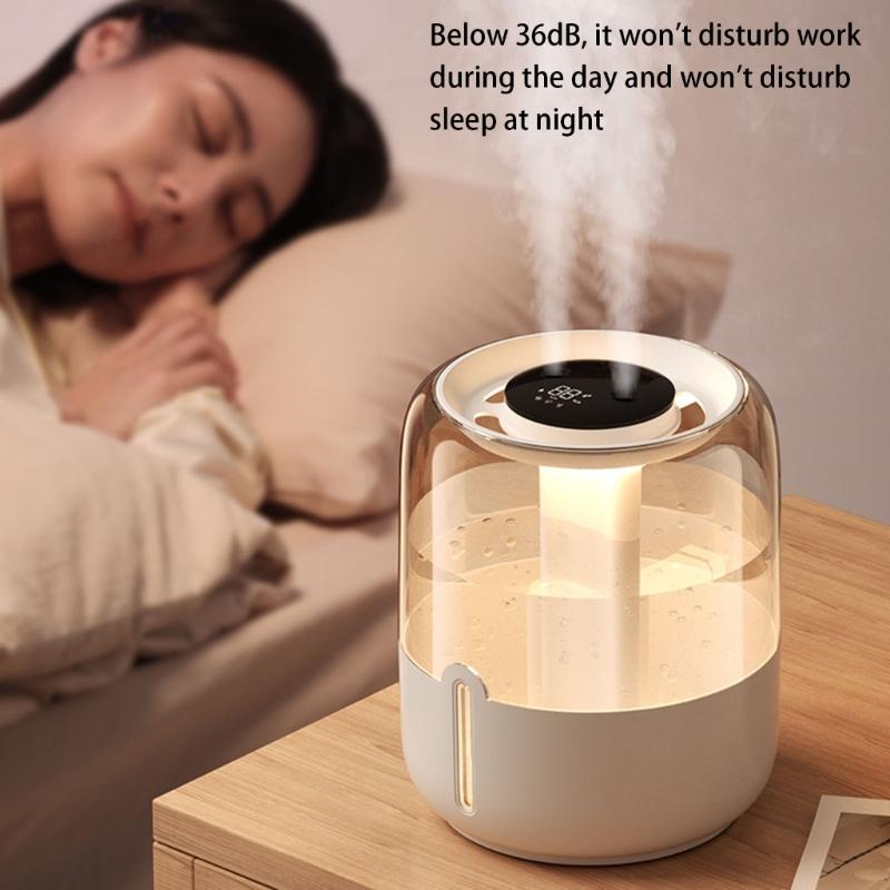 USB Doppel-Sprüh 6,8L Luftbefeuchter mit Nachtlicht Schlafzimmer ätherisches Öl Diffusor Hochkapazitäts Kaltnebelgenerator