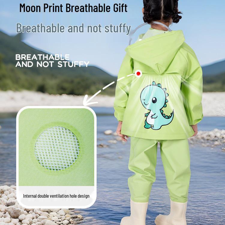 Two-Piece Children's Water Play Suit: Raincoat & Boots for Boys, Girls, Babies - Ideal for Kindergarten, School, Beachcombing.