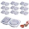 Shallow Plastic Container With Lid Large 2 Compartment Snack Containers For To-go Sauce