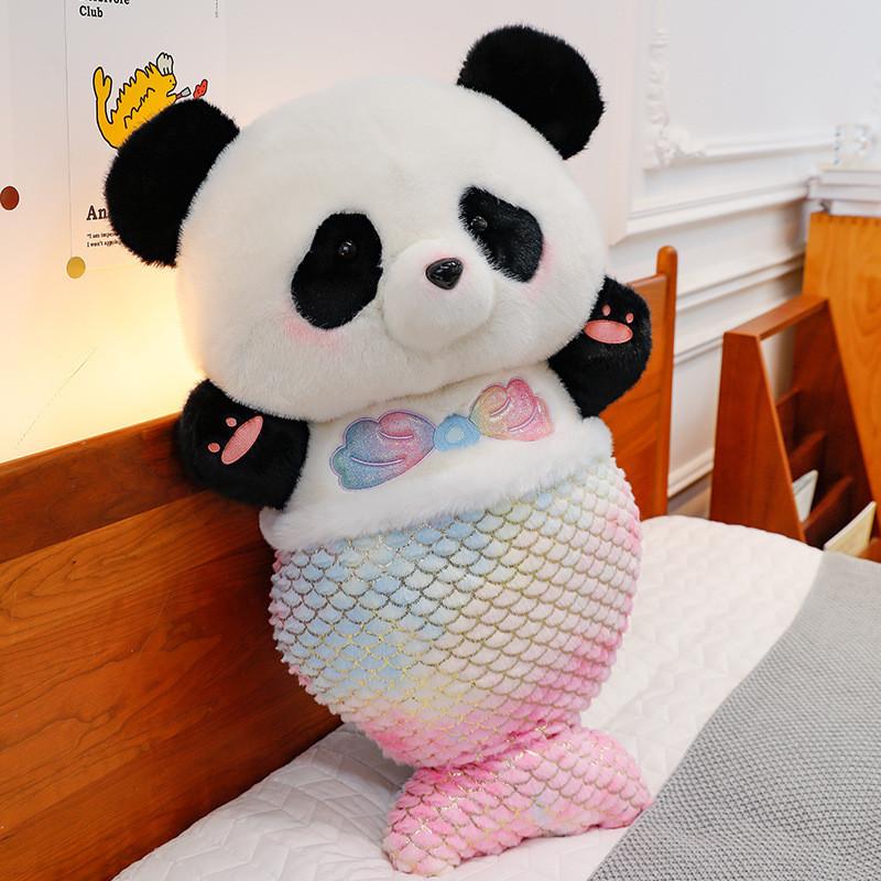 

Turned Mermaid Panda Plush Toy Cute Cartoon Girl Children Birthday Gift Dolls 40cm/15.75in