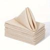 Elegant Set Beige Polyester Blend Napkins - 18x18 Inches Square, Soft and Durable, Ideal for Weddings, Parties, and Fine Dining Events