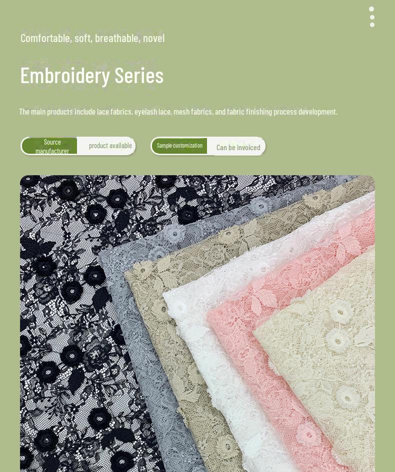 3D Embroidered Floral Lace Fabric for Dresses and Children's Clothing