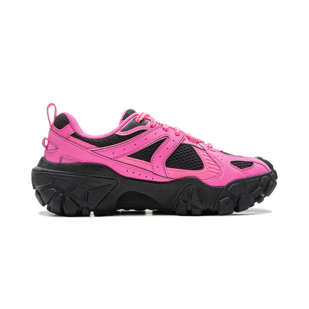 New LiNing Dunes Cushioning Anti Slip Wear Resistant Breathable Height Increasing Low Top Casual Shoes Women's Pink Black AGCU328-2