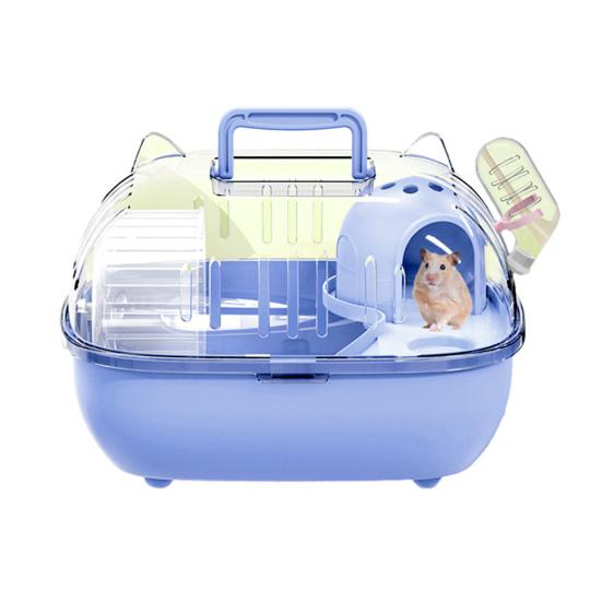 Travel Hamster Cage Small Pet Carrier with Transparent Viewing Dome Pet Crate with Ventilation Slots for Vet Trips Picnics Mice Gerbils Reptiles