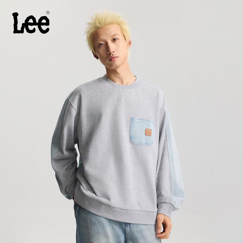Lee Men s Heather Grey Crew Neck Sweatshirt S