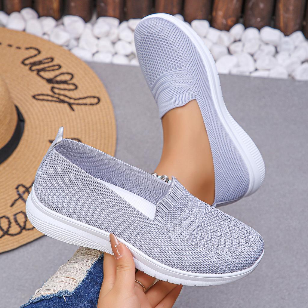 2025 old Beijing autumn and winter new women's sports shoes flying woven shoes breathable casual shoes flat shoes women