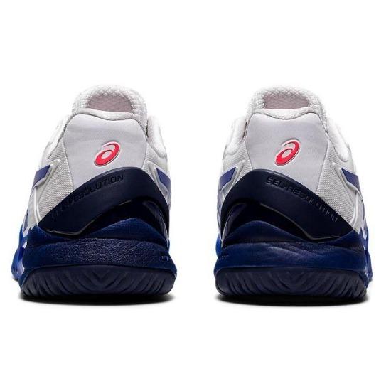 Asics Gel Resolution 8 White Lapis Lazuli Blue Women Sneakers 1042A072-107