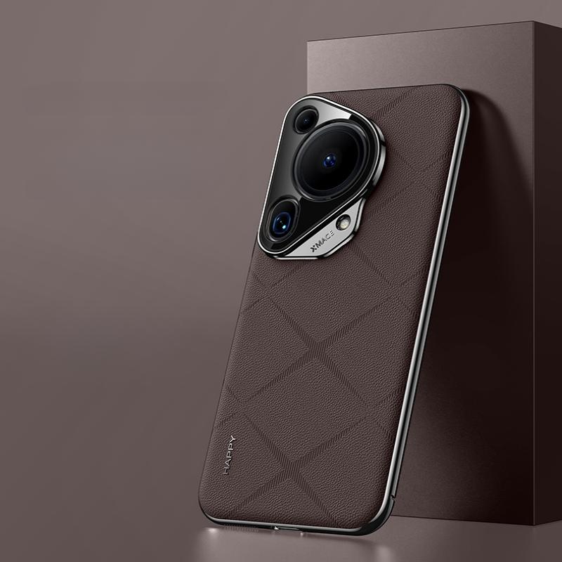 Hülle für Huawei Pura 70 Ultra Luxus Plating Leder Rückseite für Huawei Pura70 70 Pro Plus Stilvolle Galvanisierung Kameraobjektiv Schutz Hard Bumper