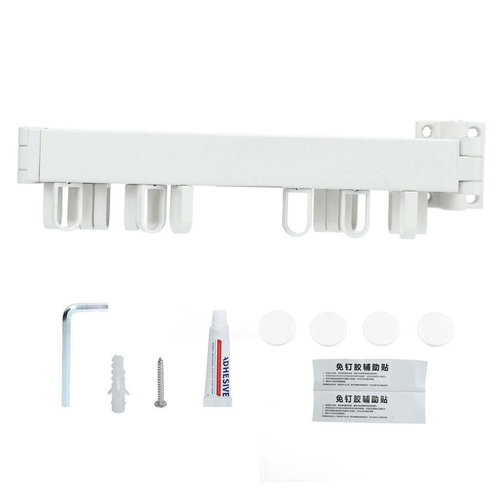 Wall Mounted Clothes Drying Rack Retractable Space Saving Rotating Ring Simple Clothes Hanger for Balcony Laundry Room