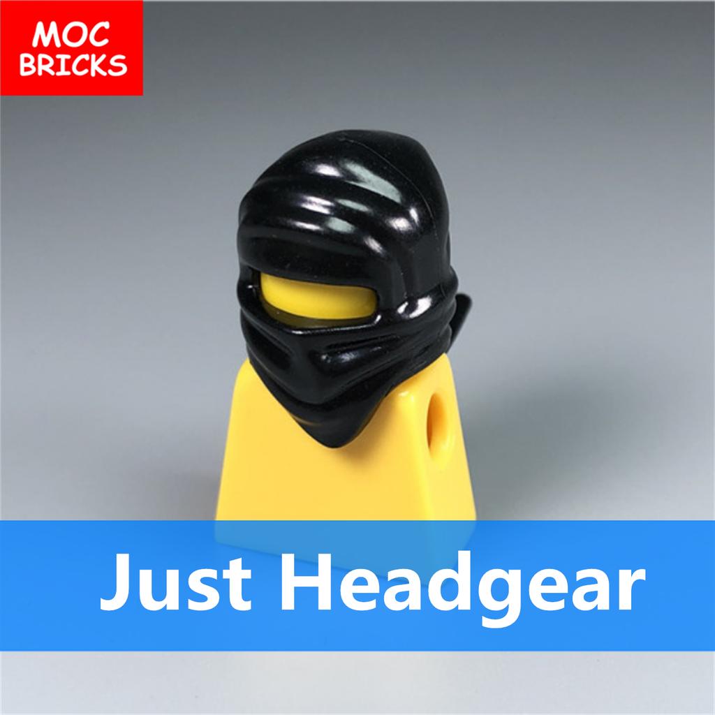 MOC Bricks Black Ninja Wrap Headgear Hood Helmet 30177 88430 96034 Building Blocks Educational Toys Kids Gifts
