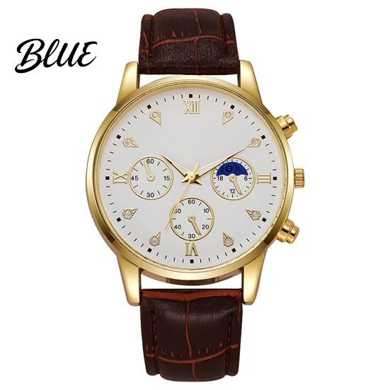 Leather Strap Men Watch Men's Analog Quartz Watches Minimalist Three-Hand