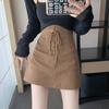Women's Drawstring Bodycon Skirts Summer High Waist Slim Fit Vintage Black Bottoms Streetwear Y2K Clothing