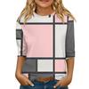Children's 3/4 Sleeve Tops Casual  Print T Shirt Round Neck Pullover Blouse