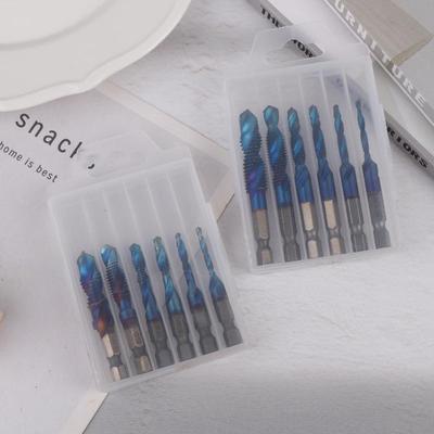 M3 M4 M5 M6 M8 M10 Hand Tools Hex Shank Titanium Plated Hss Screw Thread Metric Tap Drill Bits Screw Machine Compound Tap