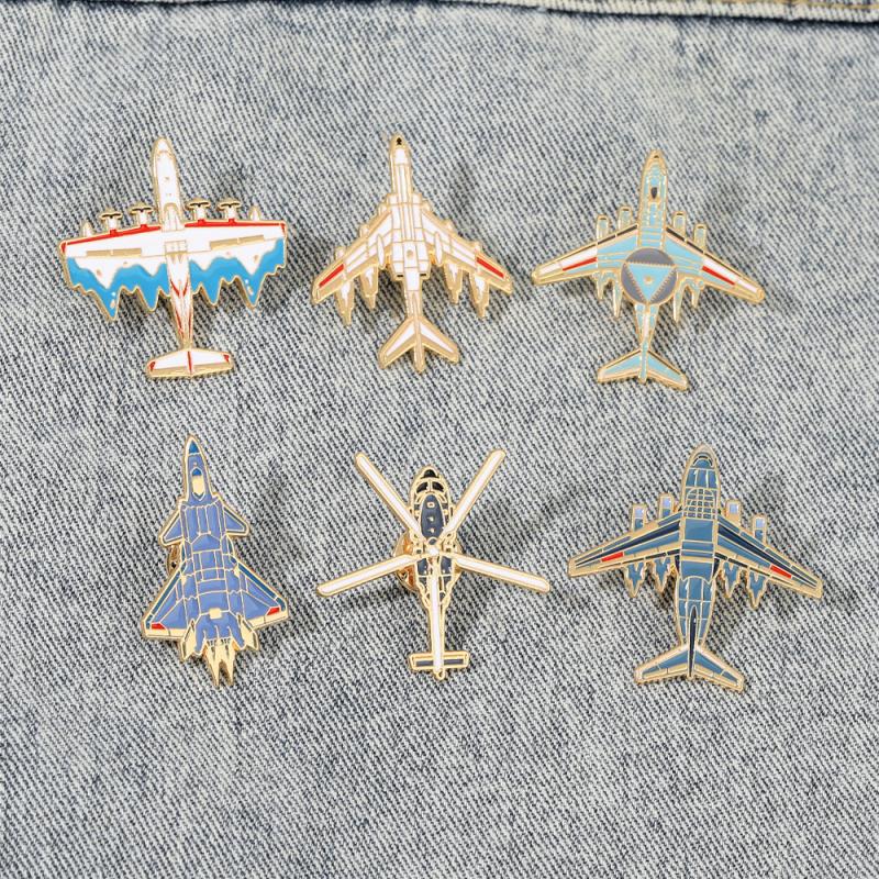 Military Aircraft Pin Set Enamel Badge Collectible Souvenir Backpack Decor Fan Gift Warplane Brooch Jet Accessory