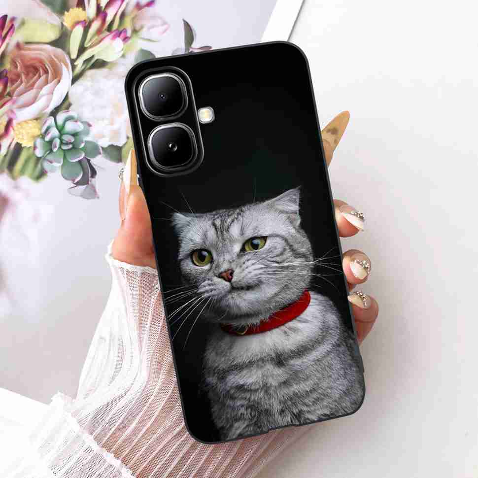 For Infinix Smart 20 4G X6840 X6840B Case Cartoon Cat Dinosaur TPU Black Cover For  Infinix Smart20 smart 20 4G Phone Casing