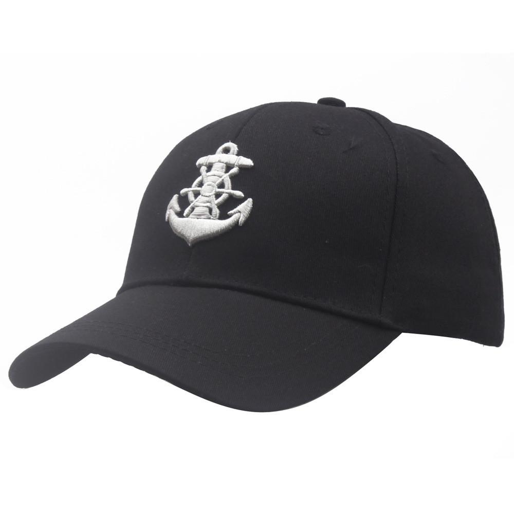 Black Anchor Navy Embroidered Baseball Cap Unisex Hats Men Streetwear Women