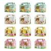12Pcs Easter Themed Gift Packaging Boxes with Handles and Clear Window Candy Chocolate Holder Case for Holiday Supplies