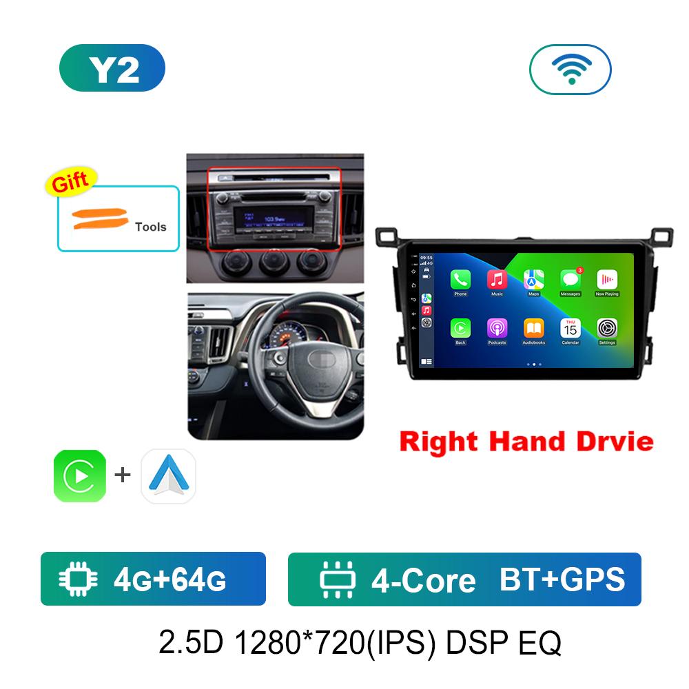 Volan pe dreapta Sistem de operare Android pentru Toyota RAV4 4 XA40 5 XA50 2012 - 2018 Radio auto Player multimedia DSP Stereo GPS 4G Ecran divizat