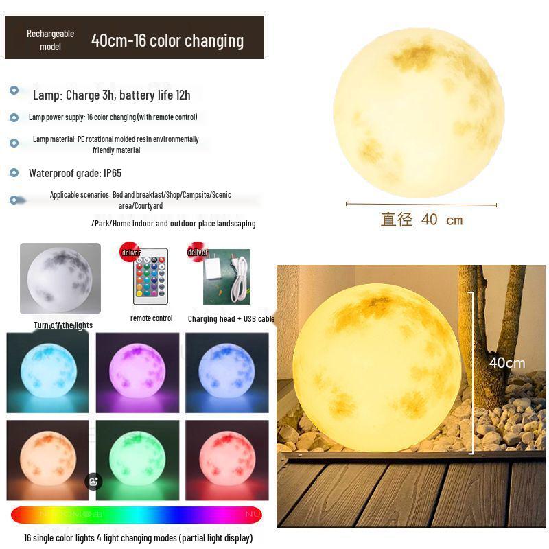Solar-Powered Waterproof Moon Lamp for Garden, Lawn & Courtyard Decoration