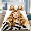 Exquisites 3D Celine Dion Tapeten-Musikfilm-Druck-Bettwäsche-Set Bettbezug Steppdecke Bett Erwachsene Jugendliche Mädchen Junge Geschenk