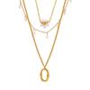 Qiong Yao European American Fashion Pearl Flower Multi-layer Necklace with Light Luxury Design and Stainless Steel Clavicle Chain