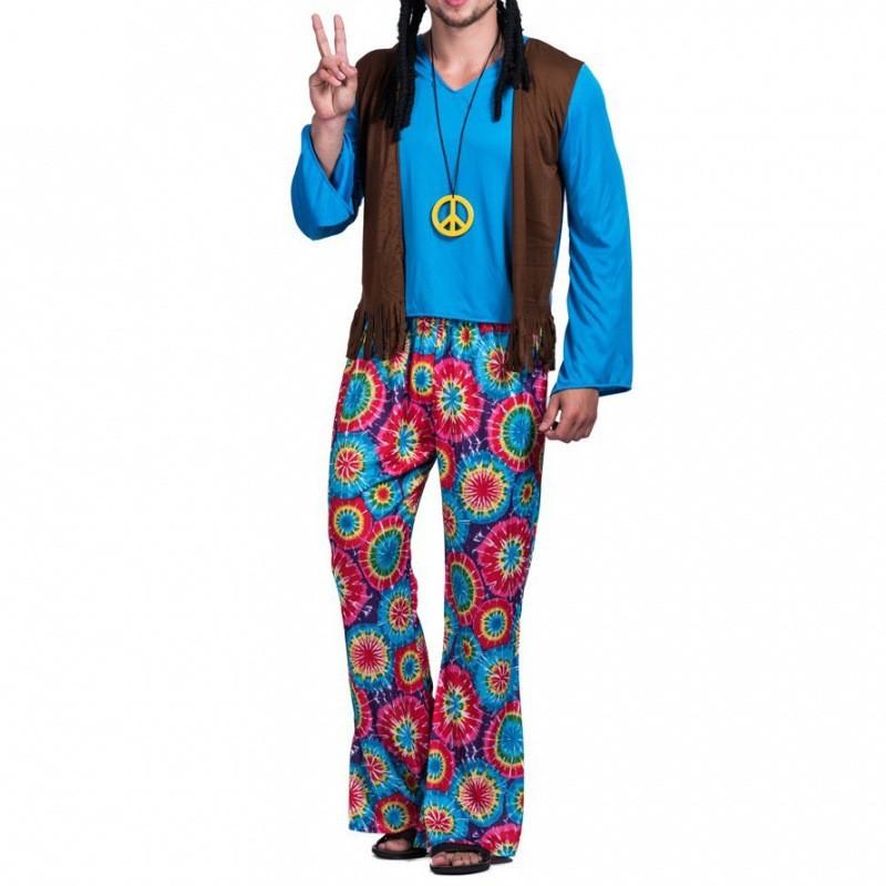 

1960s Halloween Retro Costume For Women Featuring Colorful Hippie Disco Design Men,XL