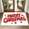 Merry Christmas Doormat – Soft, Non-Slip, Machine Washable Polyester Rug with PVC Back for Entryway, Kitchen Bathroom