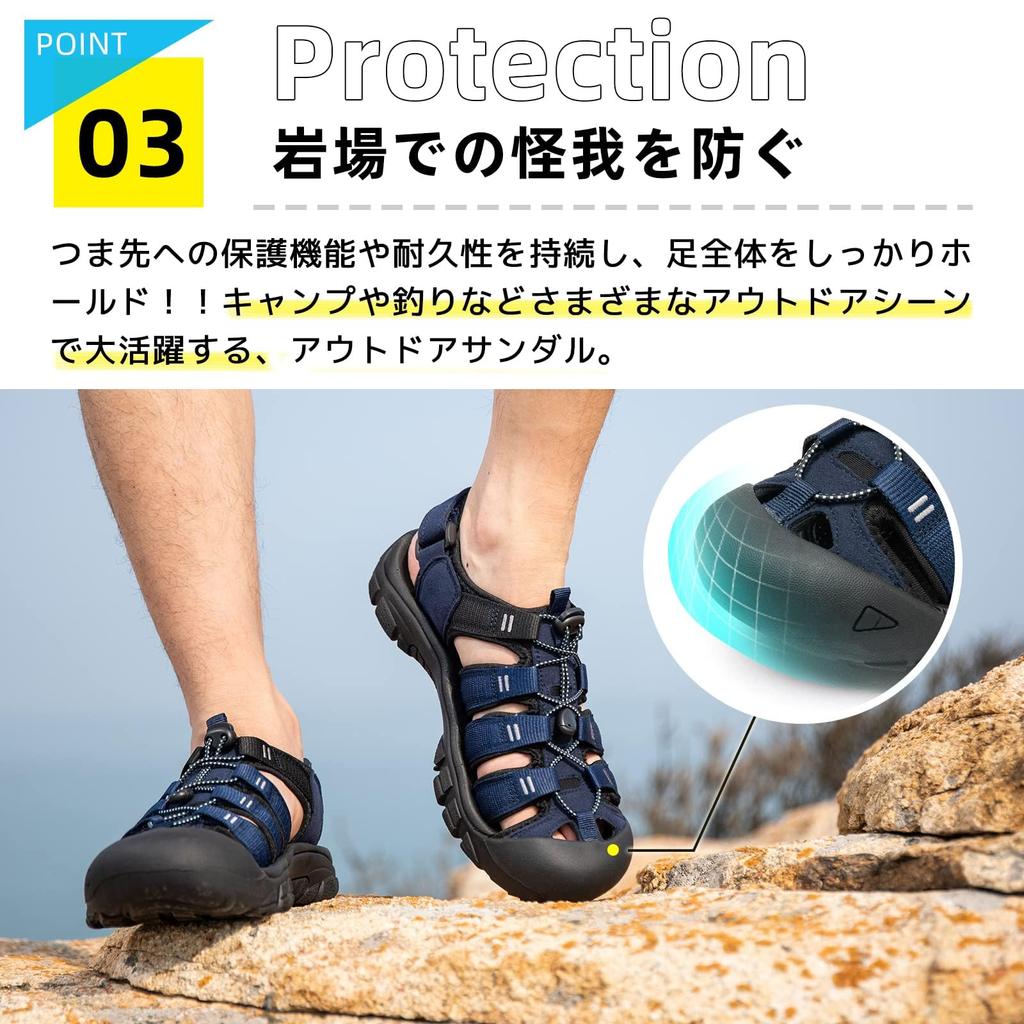 MERPHINE Summer Sports Leisure Popular Outdoor Sandals with Toe Ideal for Camping and Dark Size Men's Sandals, Sandals, Sandals, Protection, Fishing,