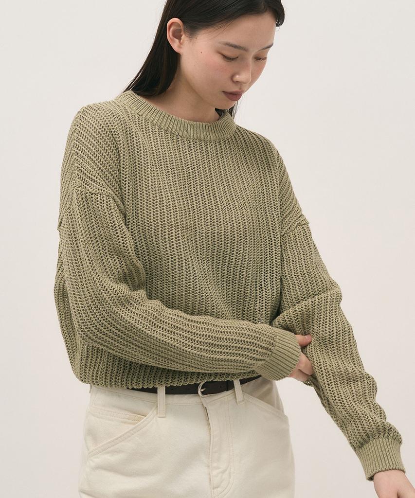 Leopeusaideuhwaiteulabel Paper Net Crewneck Knit Sage Green