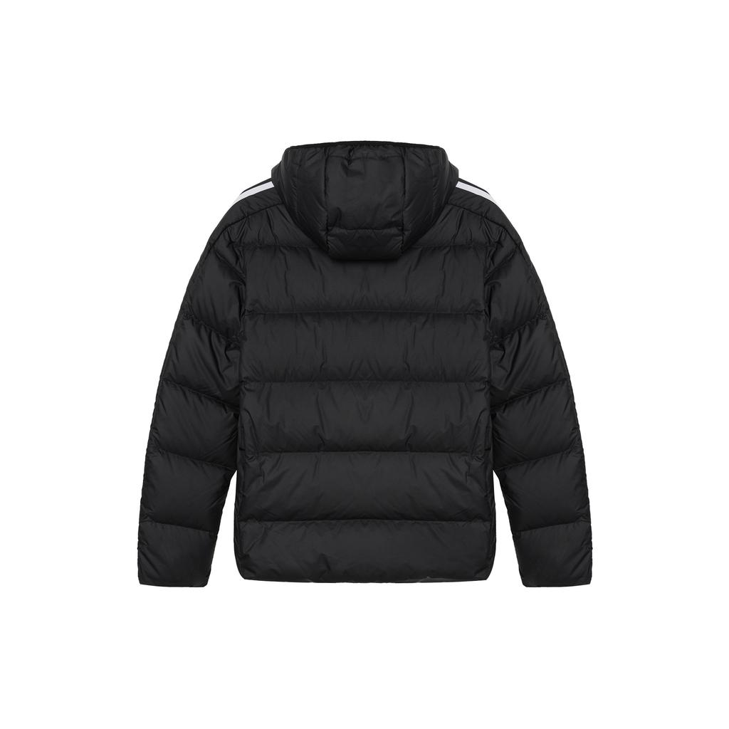 Adidas Fashionable Comfortable Soft Hooded Striped Down Jacket Men Outerwear Black JN7478