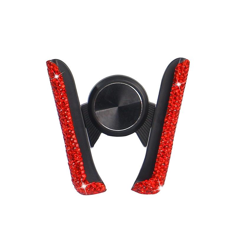 

Автомобільний тримач для телефону Жіночий Diamond Crystal Автомобільний вентиляційний отвір Кліп Тримач мобільного телефону Підставка в автомобільному кронштейні Аксесуари для салону червоний