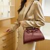 New French-style Light Luxury Handbag for Women, High-end Leather Shoulder and Crossbody Bag, Versatile Small Square Bag In Oil Wax Leather