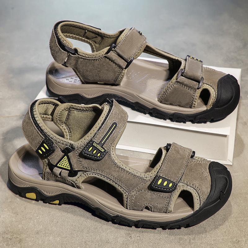 Summer Men's Sports Sandals Outdoor Light Hiking Shoes Closed Toe Non-slip Waterproof Water Shoes Adjustable Men's Slippers